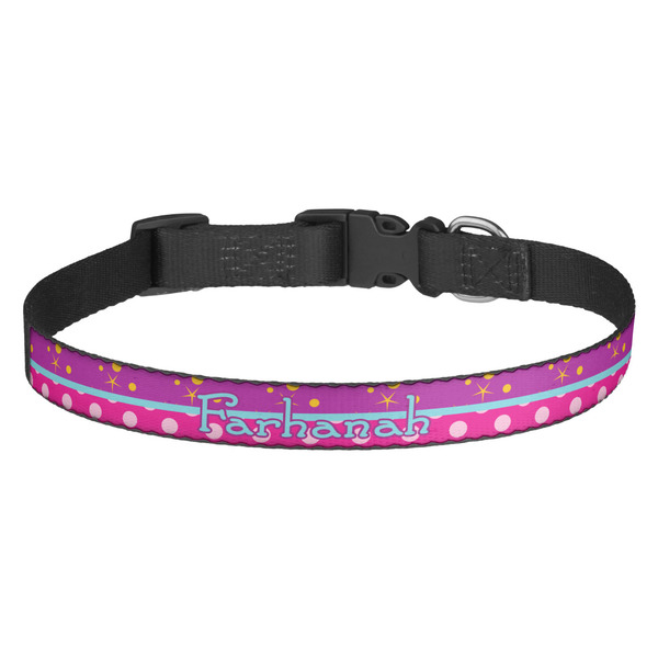 Custom Sparkle & Dots Dog Collar - Medium (Personalized)