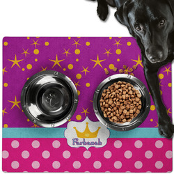 Sparkle & Dots Dog Food Mat - Large w/ Name or Text