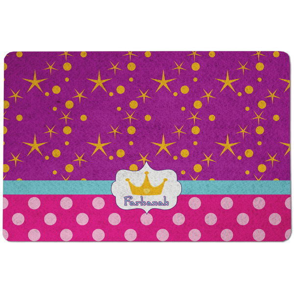 Custom Sparkle & Dots Dog Food Mat w/ Name or Text