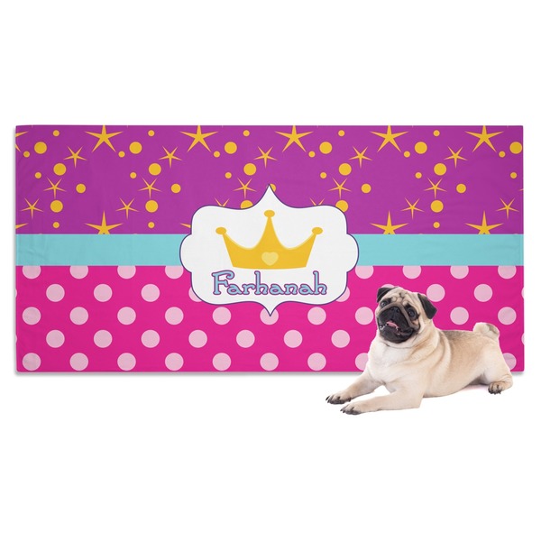 Custom Sparkle & Dots Dog Towel (Personalized)