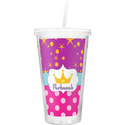 Sparkle & Dots Double Wall Tumbler with Straw (Personalized)