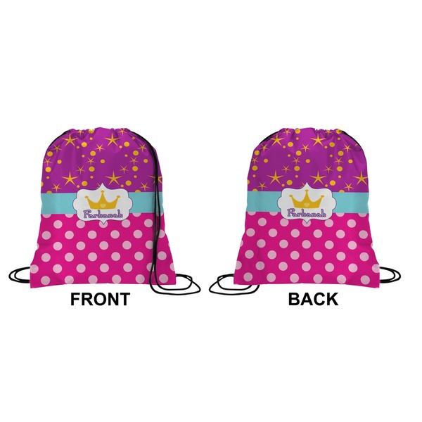 Sparkle & Dots Drawstring Backpack Front & Back Small