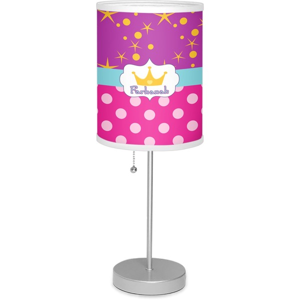Custom Sparkle & Dots 7" Drum Lamp with Shade Linen (Personalized)