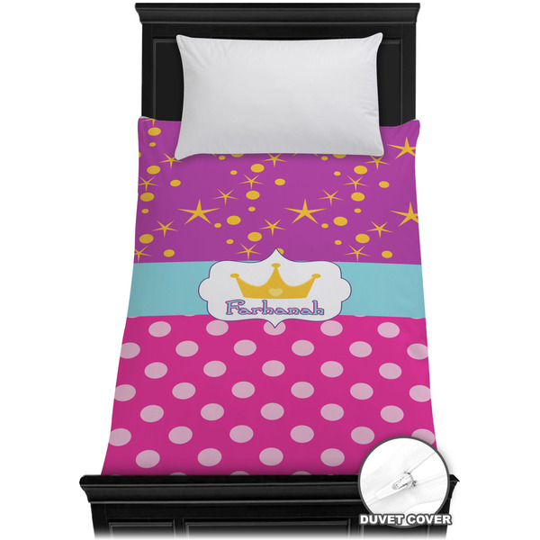 Custom Sparkle & Dots Duvet Cover - Twin (Personalized)