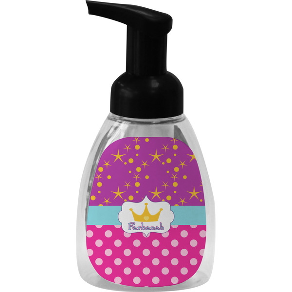 Custom Sparkle & Dots Foam Soap Bottle - Black (Personalized)