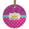 Sparkle & Dots Frosted Glass Ornament - Round