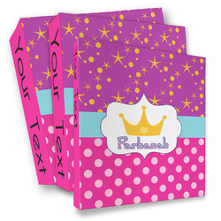 Sparkle & Dots 3 Ring Binder - Full Wrap (Personalized)