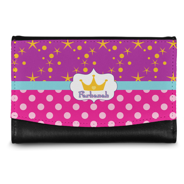 Custom Sparkle & Dots Genuine Leather Women's Wallet - Small (Personalized)