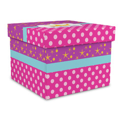 Sparkle & Dots Gift Box with Lid - Canvas Wrapped - Large (Personalized)