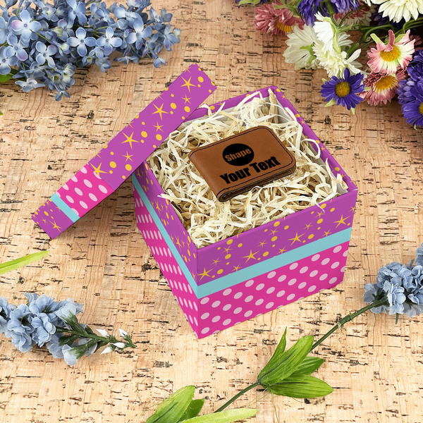 Sparkle & Dots Gift Boxes with Lid - Canvas Wrapped - Small - In Context