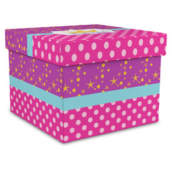 Sparkle & Dots Gift Box with Lid - Canvas Wrapped - X-Large (Personalized)