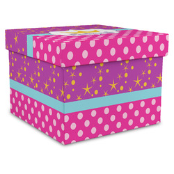 Sparkle & Dots Gift Box with Lid - Canvas Wrapped - XX-Large (Personalized)