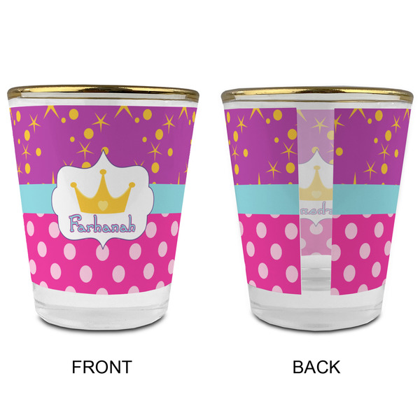 Sparkle & Dots Glass Shot Glass - with gold rim - APPROVAL