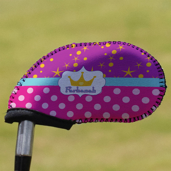 Custom Sparkle & Dots Golf Club Iron Cover (Personalized)