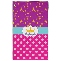 Sparkle & Dots Golf Towel - Poly-Cotton Blend - Large w/ Name or Text