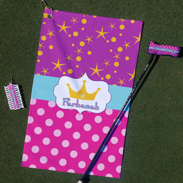 Custom Sparkle & Dots Golf Towel Gift Set (Personalized)
