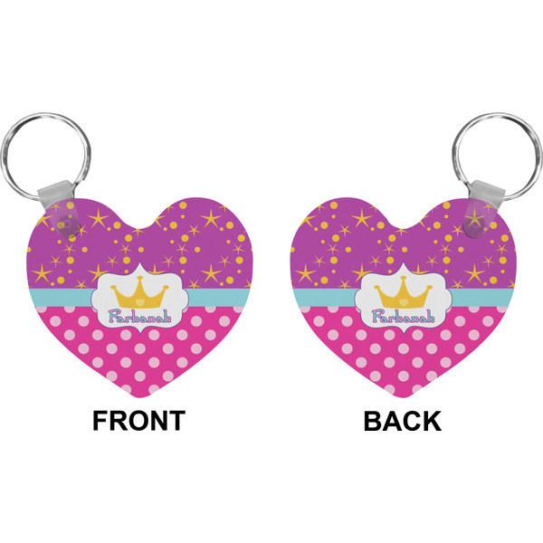 Sparkle & Dots Heart Keychain (Front + Back)