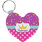 Sparkle & Dots Heart Plastic Keychain w/ Name or Text
