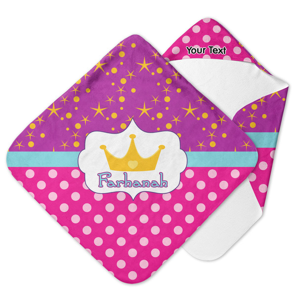 Custom Sparkle & Dots Hooded Baby Towel (Personalized)