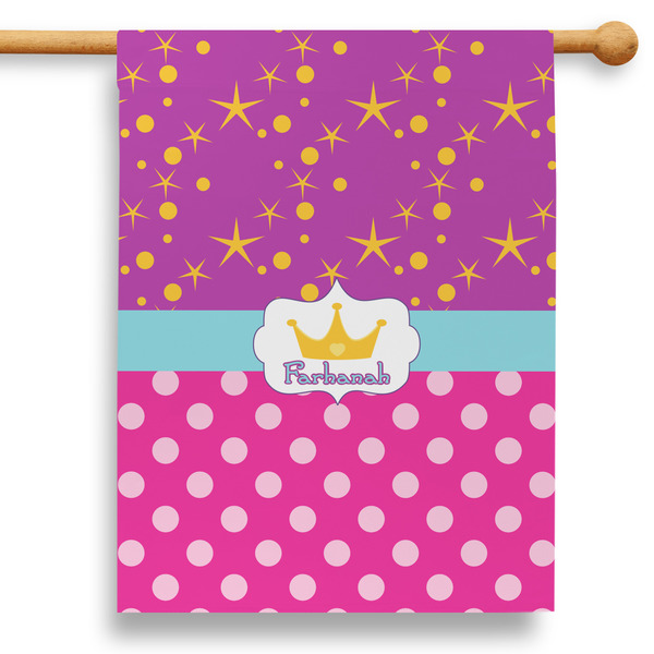 Custom Sparkle & Dots 28" House Flag - Double Sided (Personalized)