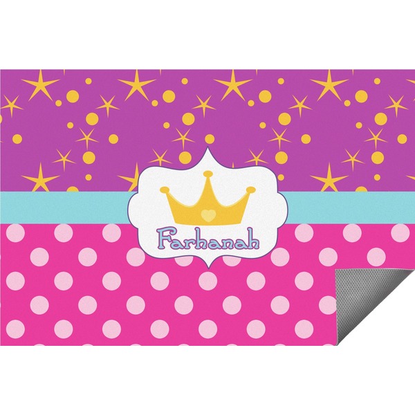 Custom Sparkle & Dots Indoor / Outdoor Rug - 5'x8' w/ Name or Text