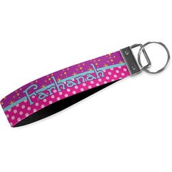 Sparkle & Dots Webbing Keychain Fob - Large (Personalized)