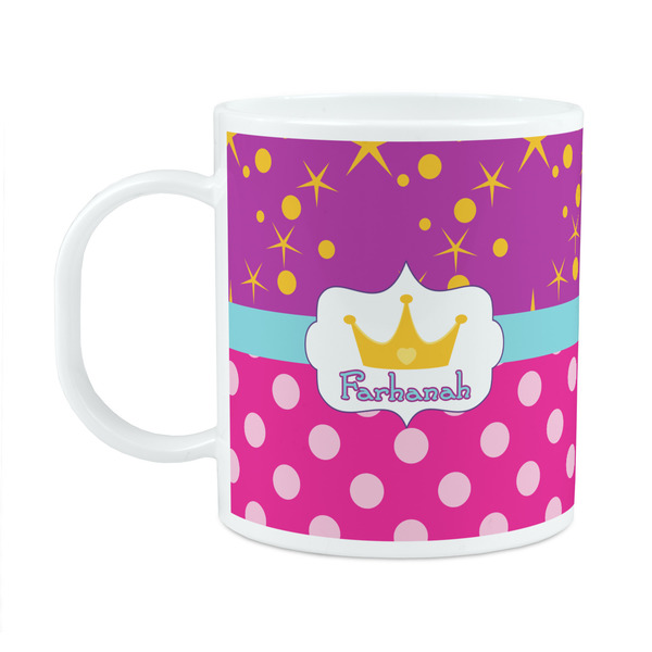 Custom Sparkle & Dots Plastic Kids Mug (Personalized)