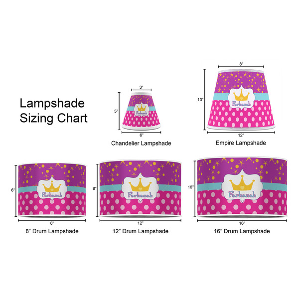 Sparkle & Dots Lampshade Sizing Chart