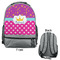 Sparkle & Dots Large Backpack - Gray - Front & Back View
