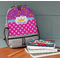 Sparkle & Dots Large Backpack - Gray - On Desk