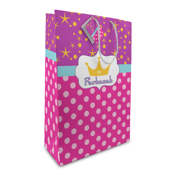 Custom Sparkle & Dots Large Gift Bag (Personalized)