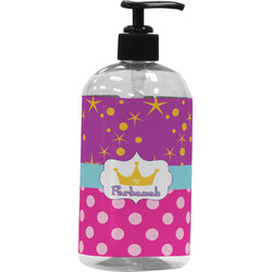 Sparkle & Dots Plastic Soap / Lotion Dispenser (16 oz - Large - Black) (Personalized)