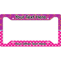 Sparkle & Dots License Plate Frame - Style A (Personalized)
