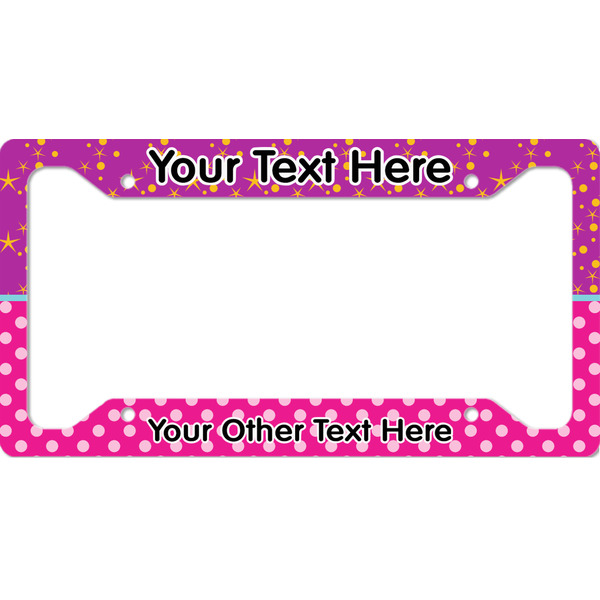 Custom Sparkle & Dots License Plate Frame - Style A (Personalized)