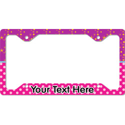 Sparkle & Dots License Plate Frame - Style C (Personalized)