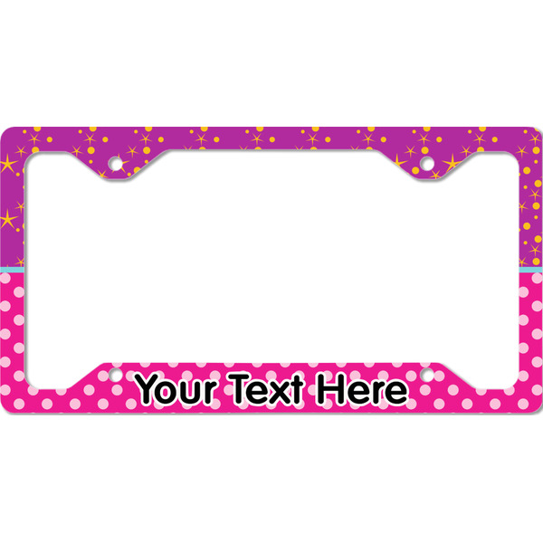 Custom Sparkle & Dots License Plate Frame - Style C (Personalized)