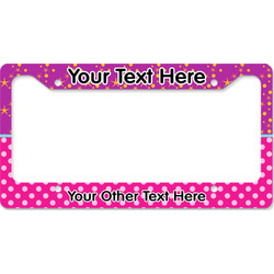 Sparkle & Dots License Plate Frame - Style B (Personalized)