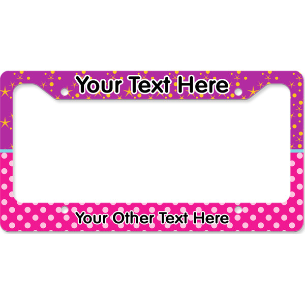 Sparkle & Dots License Plate Frame Wide