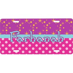 Sparkle & Dots Front License Plate (Personalized)