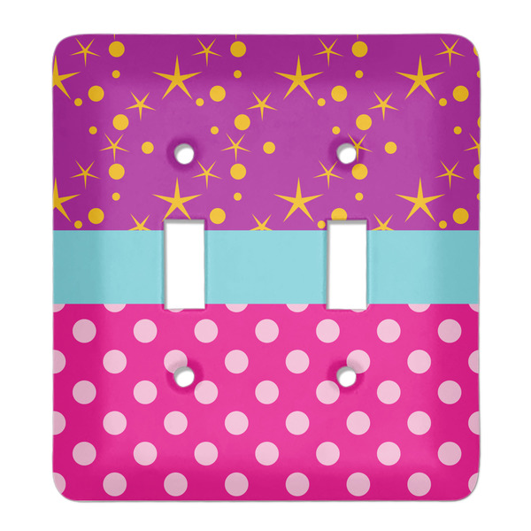 Custom Sparkle & Dots Light Switch Cover (2 Toggle Plate)