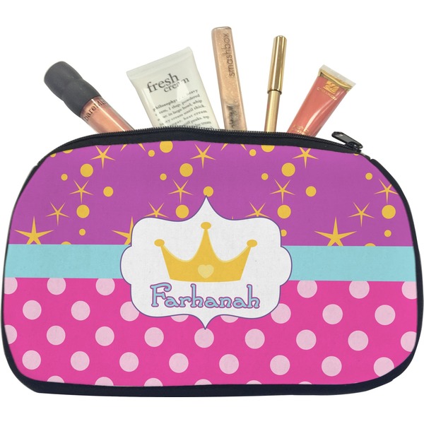 Custom Sparkle & Dots Makeup / Cosmetic Bag - Medium (Personalized)