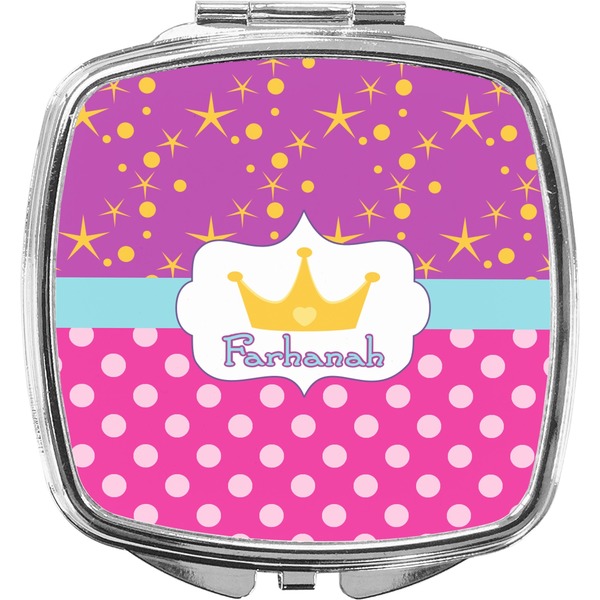 Custom Sparkle & Dots Compact Makeup Mirror (Personalized)