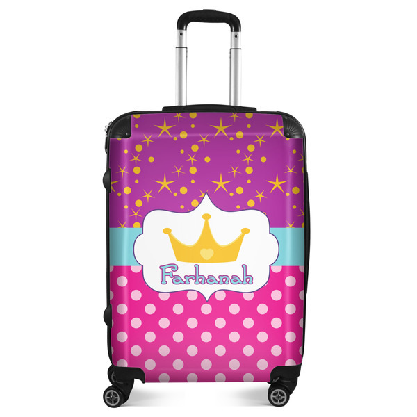 Custom Sparkle & Dots Suitcase - 24" Medium - Checked (Personalized)
