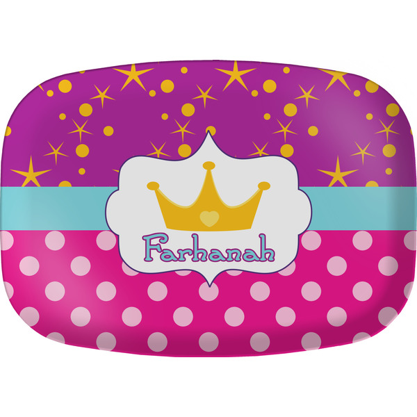 Custom Sparkle & Dots Melamine Platter w/ Name or Text