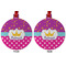 Sparkle & Dots Metal Ball Ornament - Front and Back