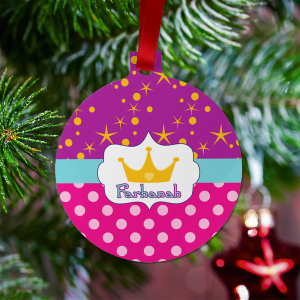 Sparkle & Dots Metal Ball Ornament - Lifestyle