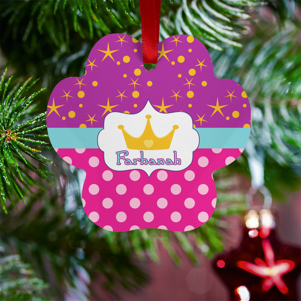 Sparkle & Dots Metal Paw Ornament - Lifestyle