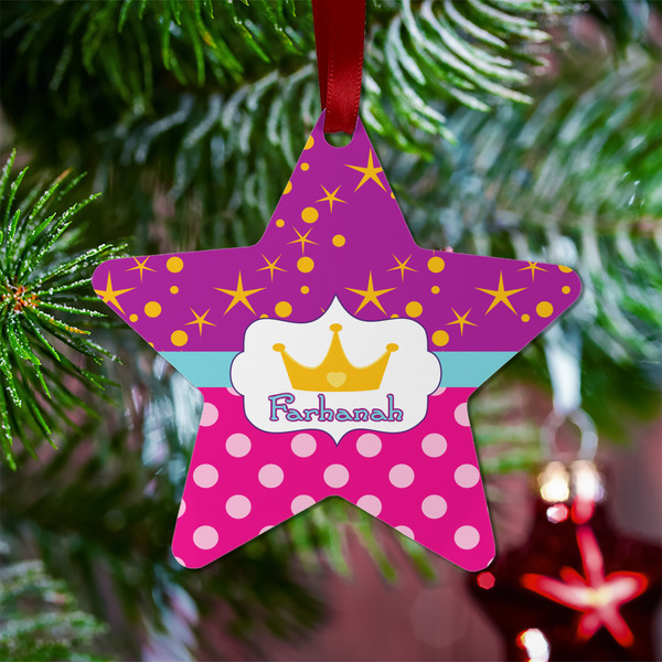 Sparkle & Dots Metal Star Ornament - Lifestyle