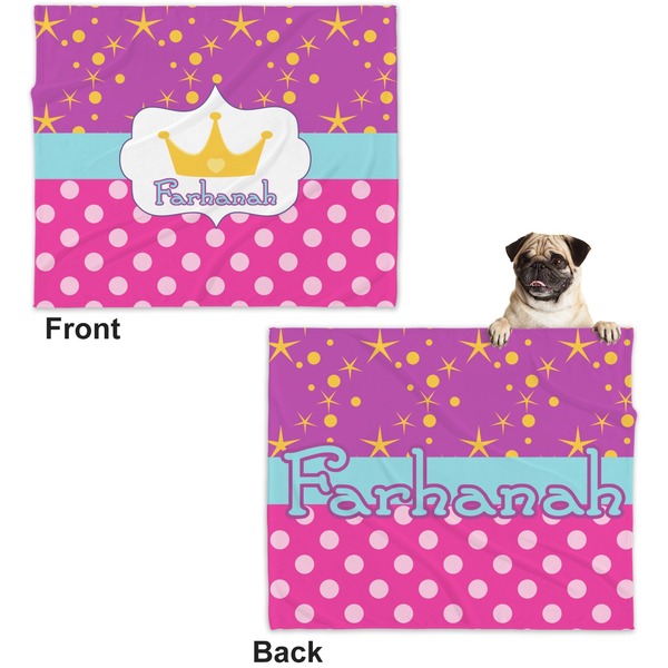 Sparkle & Dots Microfleece Dog Blanket - Large- Front & Back