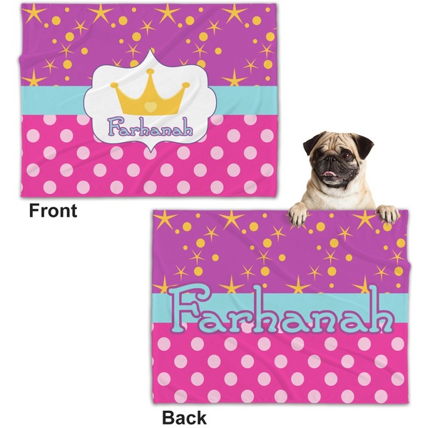 Sparkle & Dots Microfleece Dog Blanket - Regular - Front & Back